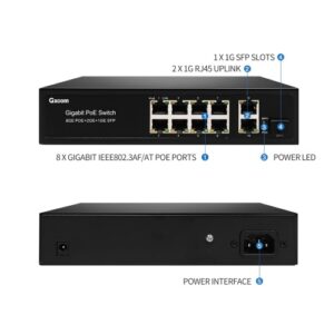 POE Switch -Gigabit 8P+2Up+1SFP